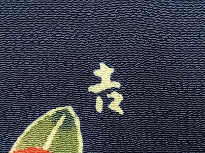 平和屋着物●和染紅型　栗山紅型　栗山吉三郎  訪問着　草花文　鬼しぼ縮緬　正絹　逸品　未使用　AABM8465fy