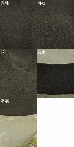 平和屋着物●男性　銀座もとじ　長羽織　黒地　正絹　逸品　AABM8467fy