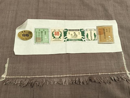 平和屋着物●本場結城紬　鳩羽鼠色　証紙　反端付き正絹　逸品　未使用　AABM8471fy