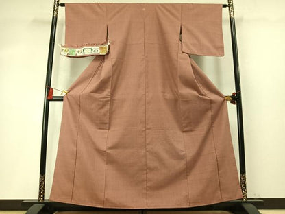 平和屋着物●本場結城紬　奥順織物謹製　証紙付き　ときがら茶色　正絹　逸品　AABM8473fy
