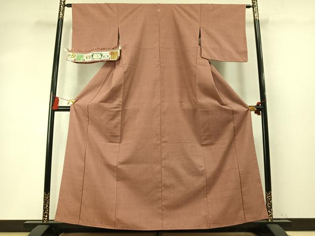 平和屋着物●本場結城紬　奥順織物謹製　証紙付き　ときがら茶色　正絹　逸品　AABM8473fy