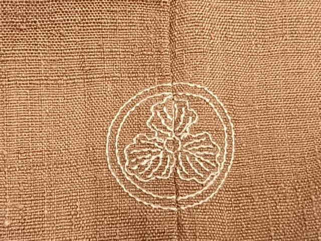 平和屋着物●本場結城紬　奥順織物謹製　証紙付き　ときがら茶色　正絹　逸品　AABM8473fy