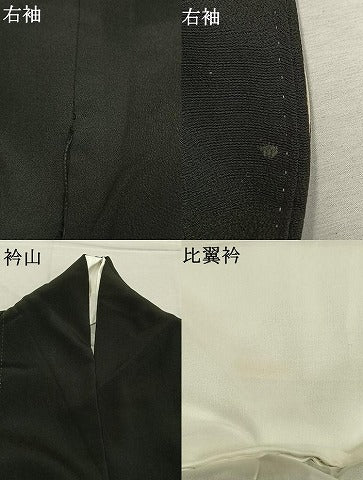 平和屋着物●創業460年・千總  豪華黒留袖　駒刺繍　草花文　金彩　正絹　逸品　AABM8477fy