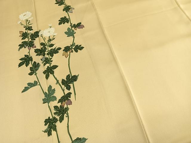 平和屋着物●加賀友禅の巨匠　初代　由水十久　訪問着　草花文　正絹　逸品　AABM8478fy