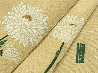 平和屋着物●加賀友禅の巨匠　初代　由水十久　訪問着　草花文　正絹　逸品　AABM8478fy
