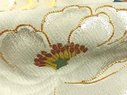 平和屋着物●京友禅の第一人者　松井青々　訪問着　駒刺繍　枝梅花文　黒地　金銀彩　正絹　逸品　AABM8479fy