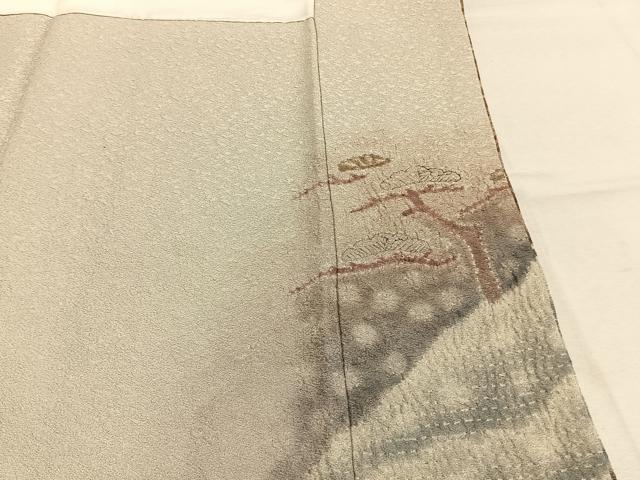 平和屋着物●樋熊哲也　訪問着　辻が花　絞り　手描き　銀通し地　正絹　逸品　AABM8480fy