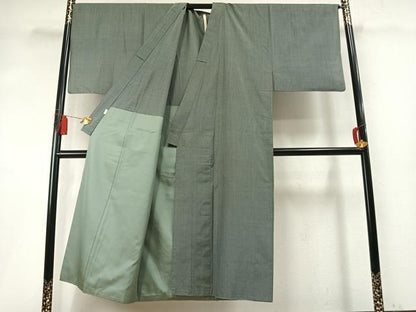 平和屋着物●銀座もとじ　男性　本場大島紬　手織　格子　証紙付き　正絹　逸品　AABM8481fy