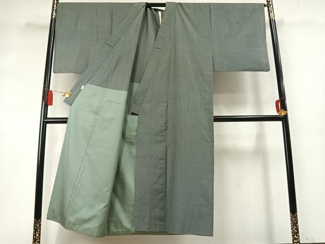 平和屋着物●銀座もとじ　男性　本場大島紬　手織　格子　証紙付き　正絹　逸品　AABM8481fy