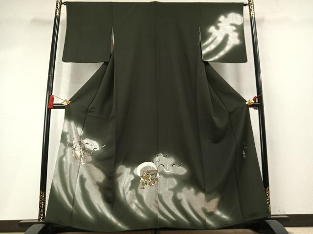 平和屋着物●松尾光琳　訪問着　風神雷神　暈し染め　銀彩　正絹　逸品　AABM8484fy
