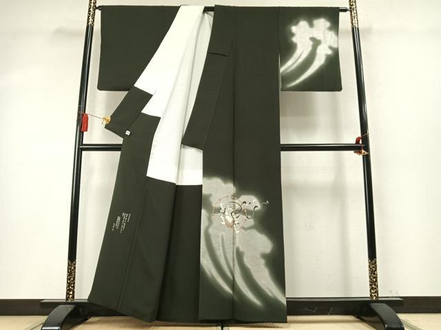 平和屋着物●松尾光琳　訪問着　風神雷神　暈し染め　銀彩　正絹　逸品　AABM8484fy