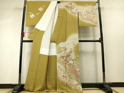 平和屋着物●京友禅の第一人者　松井青々　訪問着　松竹梅　道長花文　暈し染め　金銀彩　正絹　逸品　未使用　AABM8510fy