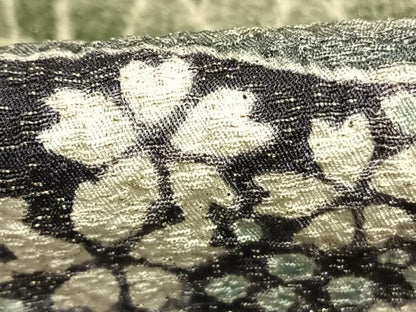 平和屋着物●中国三大刺繍 相良刺繍 訪問着 舞桜樹林文 おぼろ染め 重ね絞り 暈し染め 金通し地 やまと誂製 ロング丈 正絹 逸品 AABM8518fy