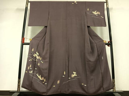 平和屋着物●名門・上野家　上野街子　清染居　訪問着　風景花文　正絹　逸品　AABM8519fy