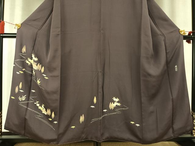 平和屋着物●名門・上野家　上野街子　清染居　訪問着　風景花文　正絹　逸品　AABM8519fy
