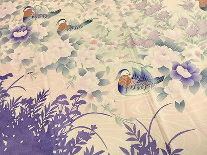 平和屋着物●豪華振袖　鴛鴦花文　暈し染め　銀彩　正絹　逸品　AABM8524fy