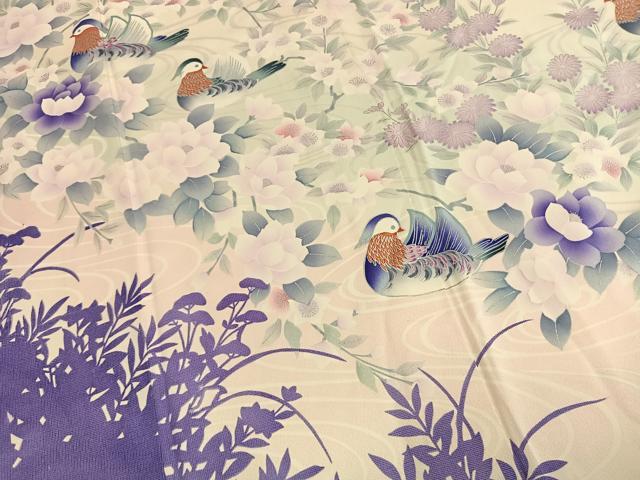 平和屋着物●豪華振袖　鴛鴦花文　暈し染め　銀彩　正絹　逸品　AABM8524fy