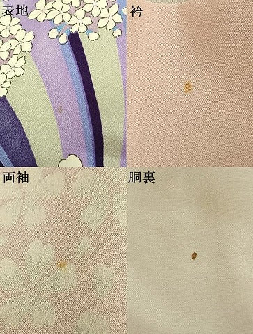 平和屋着物●豪華振袖　草花文　暈し染め　銀彩　正絹　逸品　AABM8525fy