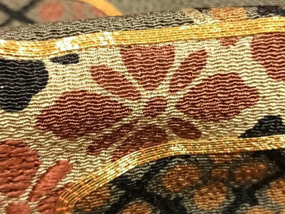 平和屋着物●ファッションデザイナー 花井幸子　訪問着　駒刺繍　霞取り花文　金彩　鬼しぼ縮緬　正絹　逸品　AABM8528fy