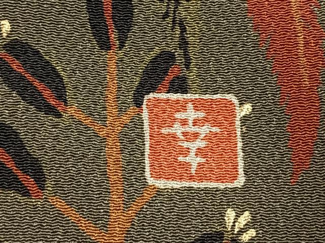 平和屋着物●ファッションデザイナー 花井幸子　訪問着　駒刺繍　霞取り花文　金彩　鬼しぼ縮緬　正絹　逸品　AABM8528fy
