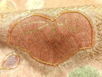 平和屋着物●京友禅の第一人者　松井青々　訪問着　駒刺繍　道長草葉文　金彩　正絹　逸品　AABM8533fy