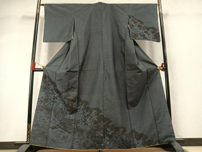 平和屋着物●訪問着　本場大島紬　9マルキ　松竹梅　御所車文　正絹　逸品　AABM8537fy