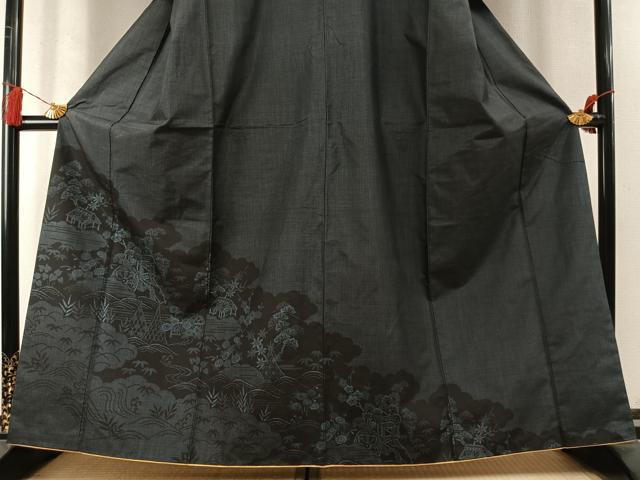 平和屋着物●訪問着　本場大島紬　9マルキ　松竹梅　御所車文　正絹　逸品　AABM8537fy