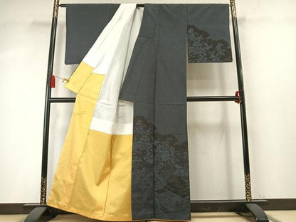 平和屋着物●訪問着　本場大島紬　9マルキ　松竹梅　御所車文　正絹　逸品　AABM8537fy