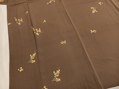 平和屋着物●上質な小紋　枝花文　正絹　逸品　AABM8538fy