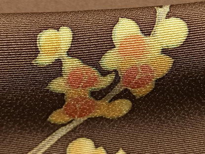 平和屋着物●上質な小紋　枝花文　正絹　逸品　AABM8538fy
