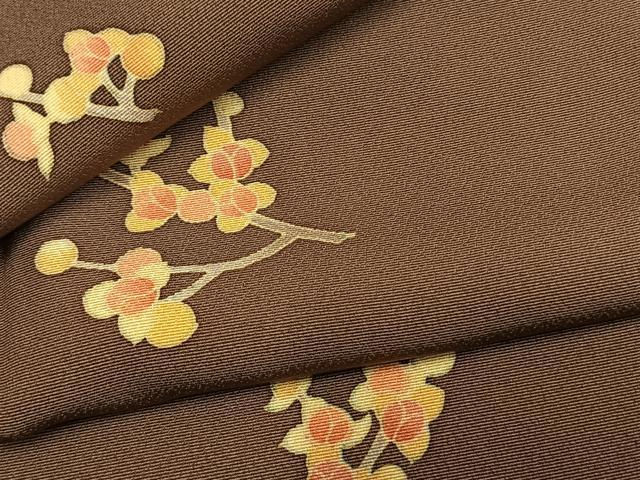 平和屋着物●上質な小紋　枝花文　正絹　逸品　AABM8538fy