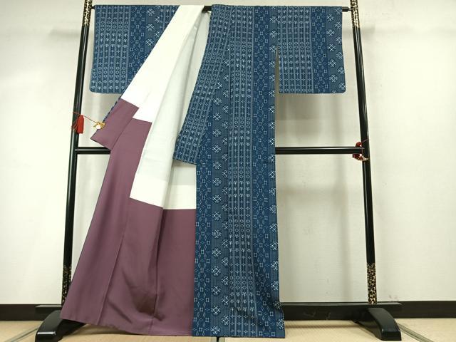 平和屋着物●上質な紬　間道　正絹　逸品　AABM8540fy