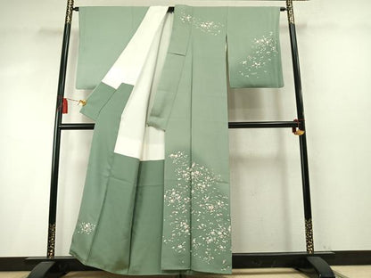 平和屋着物●訪問着　友禅　草花文　暈し染め　正絹　逸品　AABM8544fy