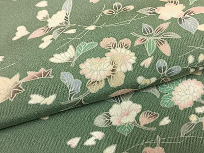 平和屋着物●訪問着　友禅　草花文　暈し染め　正絹　逸品　AABM8544fy