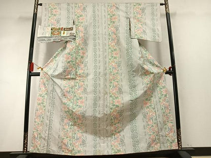 平和屋着物●都喜ヱ門　本場大島紬　白大島　9マルキ　手織　夕焼慕情　藤絹織物謹製　証紙付き　正絹　逸品　AABM8546fy