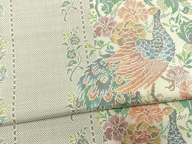 平和屋着物●都喜ヱ門　本場大島紬　白大島　9マルキ　手織　夕焼慕情　藤絹織物謹製　証紙付き　正絹　逸品　AABM8546fy