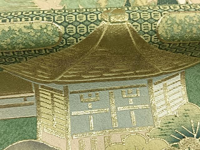 平和屋着物●訪問着　松竹　風景花文　暈し染め　金彩　正絹　逸品　AABM8553fy