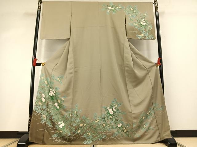 平和屋着物●訪問着　草花文　暈し染め　金彩　正絹　逸品　AABM8562fy