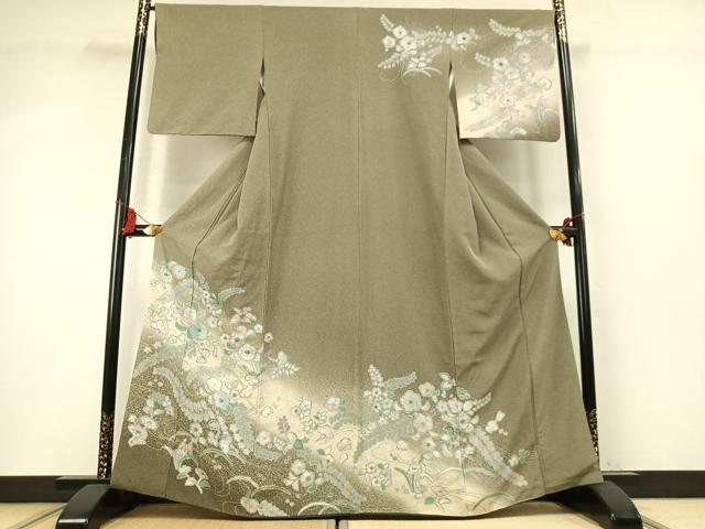 平和屋着物●訪問着　絞り　辻が花　暈し染め　金銀彩　正絹　逸品　AABM8563fy