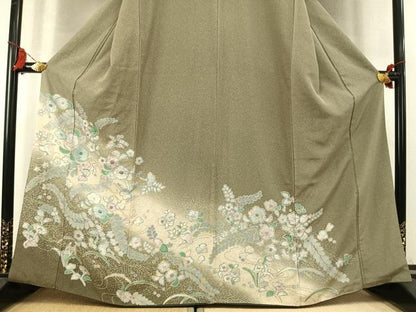 平和屋着物●訪問着　絞り　辻が花　暈し染め　金銀彩　正絹　逸品　AABM8563fy