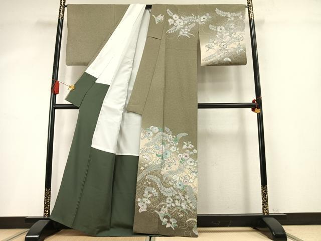 平和屋着物●訪問着　絞り　辻が花　暈し染め　金銀彩　正絹　逸品　AABM8563fy