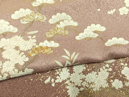 平和屋着物●訪問着　駒刺繍　松竹梅　暈し染め　金彩　正絹　逸品　未使用　AABM8564fy