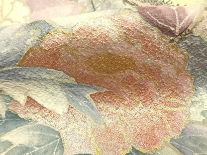 平和屋着物●訪問着　手描き　風景花文　暈し染め　金銀彩　正絹　逸品　AABM8566fy