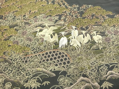 平和屋着物●中国三大刺繍　スワトウ刺繍　汕頭刺繍　相良刺繍　総刺繍　色留訪問着　松竹梅　花鳥文　正絹　逸品　未使用　AABM8570fy