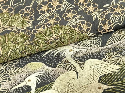 平和屋着物●中国三大刺繍　スワトウ刺繍　汕頭刺繍　相良刺繍　総刺繍　色留訪問着　松竹梅　花鳥文　正絹　逸品　未使用　AABM8570fy