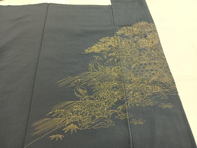 平和屋着物●中国三大刺繍　スワトウ刺繍　汕頭刺繍　相良刺繍　総刺繍　色留訪問着　松竹梅　花鳥文　正絹　逸品　未使用　AABM8570fy