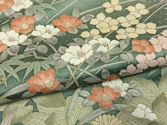 平和屋着物●訪問着　草花文　暈し染め　金彩　正絹　逸品　未使用　AABM8577fy