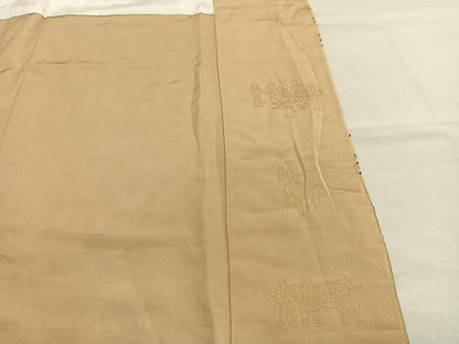 平和屋着物●中国三大刺繡　相良刺繍　総刺繍　色留袖　人物風景文　暈し染め　金糸　正絹　逸品　未使用　AABM8580fy