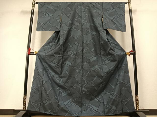 平和屋着物●本場大島紬　150亀甲　切嵌文　正絹　逸品　AABM8586fy