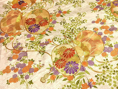 平和屋着物●豪華振袖　駒刺繍　花鼓文　金糸　金彩　正絹　逸品　AABM8587fy